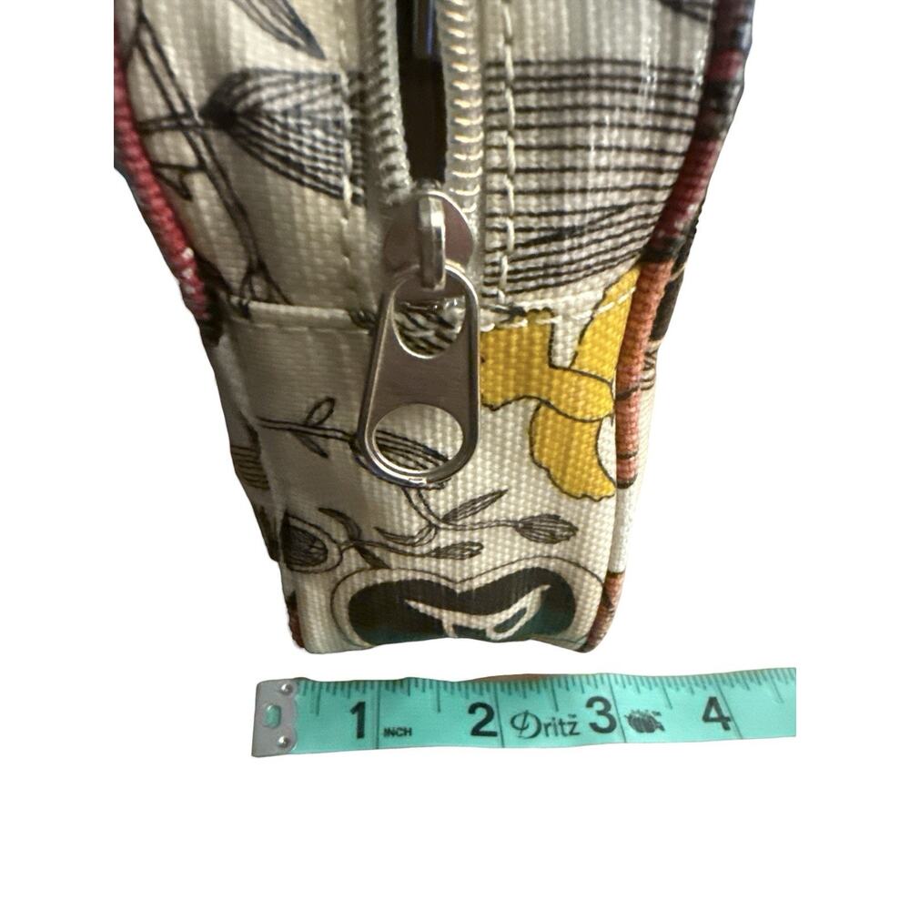 Sakroots Organizer Foldover Cosmetic Case Zip Top Ivory Bird Peace Print - Picture 12 of 12